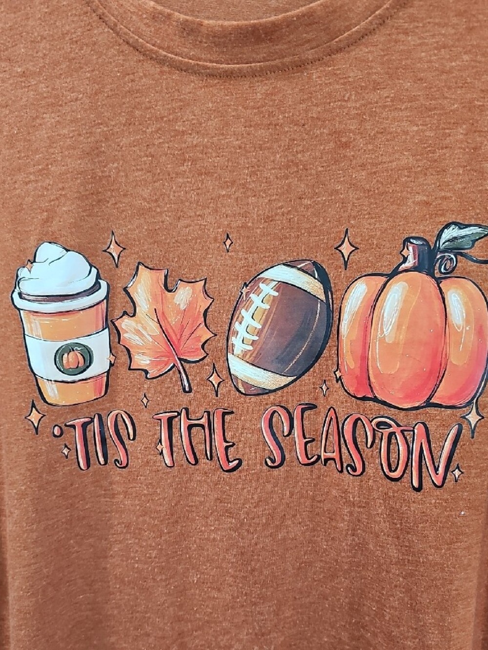 Women's Orange 'Tis The Season' Short-Sleeve Graphic Tee - Picture 2 of 3